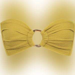 Montce - Key Lime Micro Scrunch Tori Bandeau Bikini Top - M